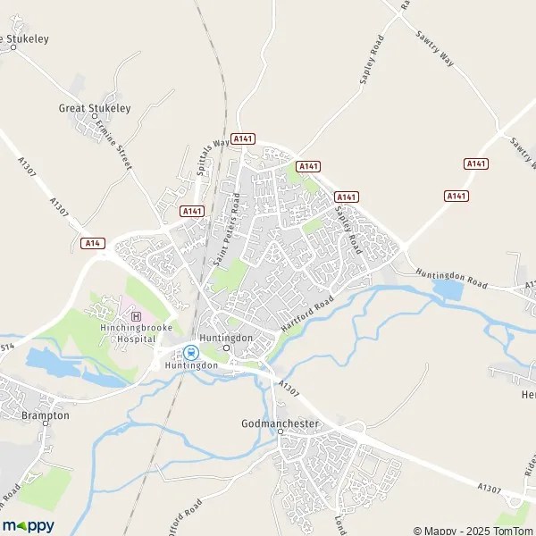 Map Huntingdon map of Huntingdon (PE29 3) and practical information